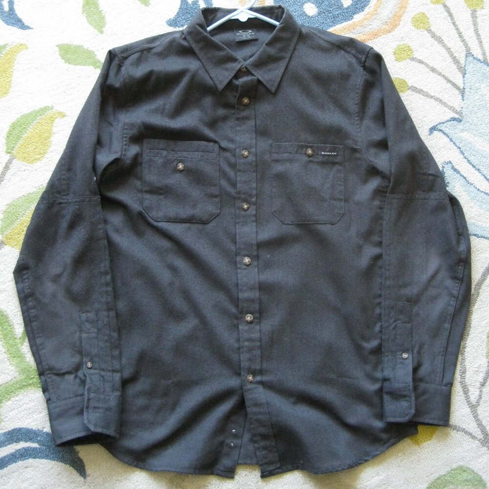 Oakley men's button down shirt charcoal grey long sleeve size M